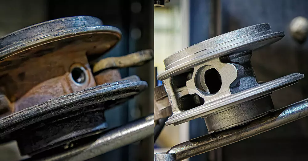 before and after wet blasting